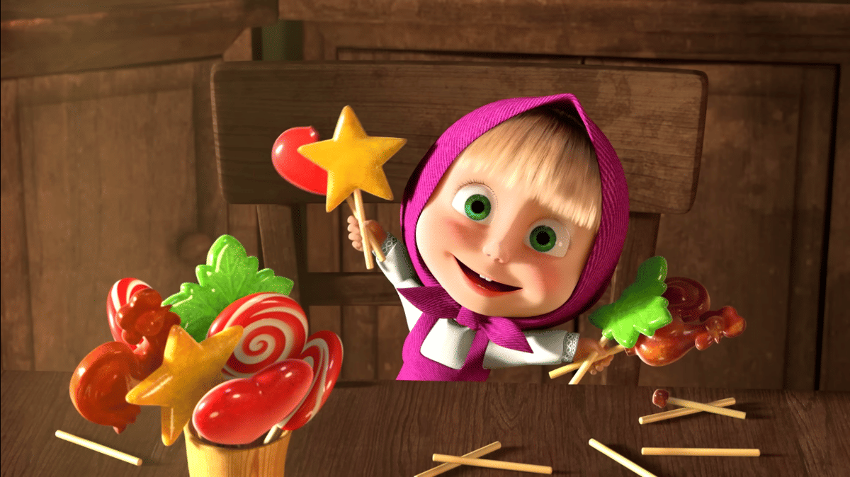 Cuplikan episode Masha and The Bear tentang Halloween