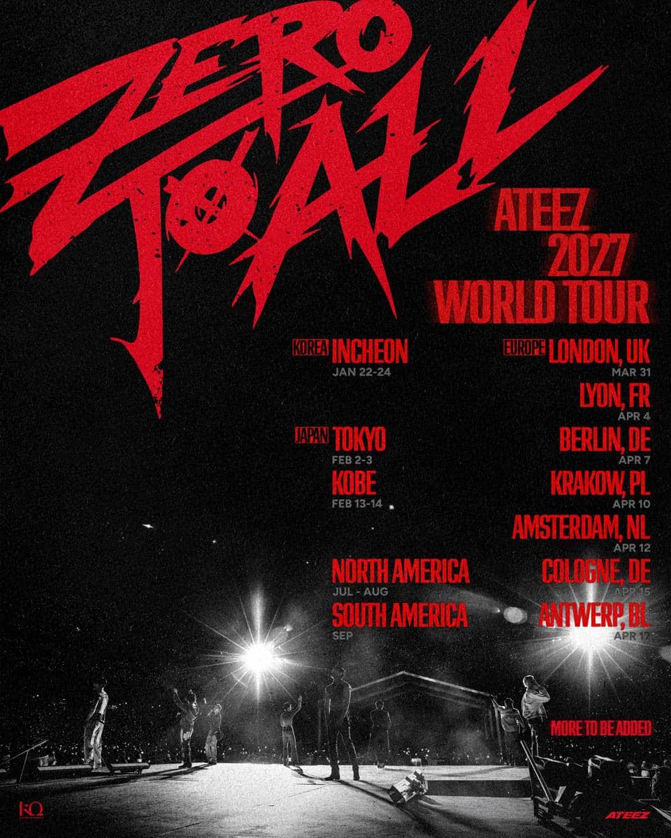 poster 2027 ATEEZ WORLD TOUR ZERO TO ALL