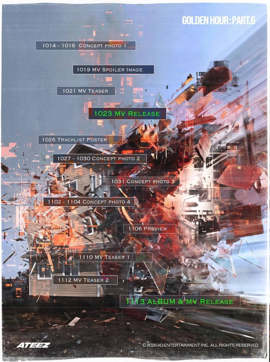 promotion map mini album ke-15 ATEEZ, GOLDEN HOUR : Part.6