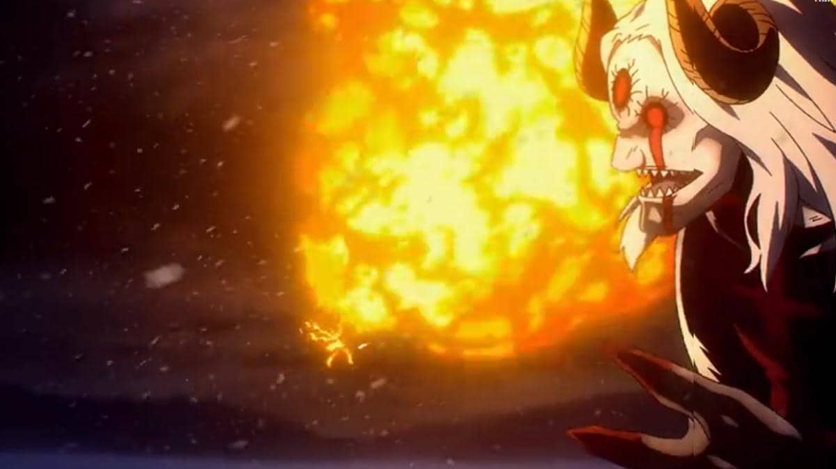 Mereoleona bertarung sengit melawan demon raksasa dalam adegan anime Black Clover Season 2 produksi Pierrot.