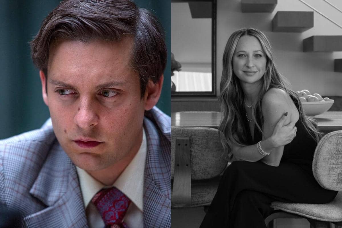 Tobey Maguire dan Jennifer Meyer dalam potret beratribusi Lionsgate dan akun Instagram Jennifer Meyer.