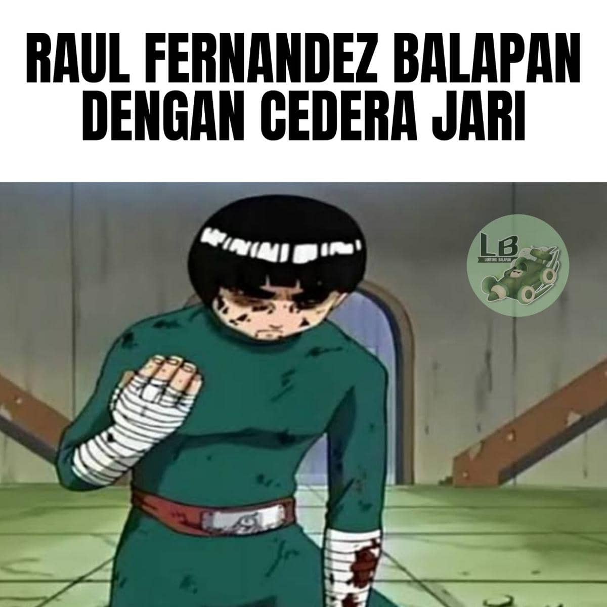 Meme bertema MotoGP Mandalika 2026 yang diunggah melalui akun Instagram lontongbalapan__1 untuk hiburan penggemar.
