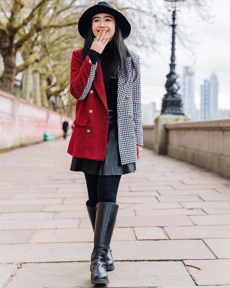 mix and match leather outfit ala Febby Rastanty