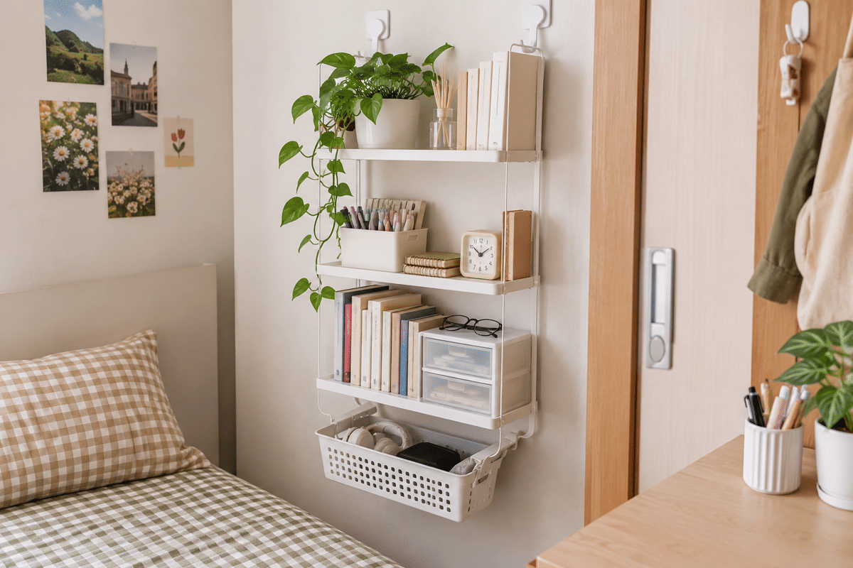 5 Ide DIY Rak Gantung Tanpa Bor untuk Kamar Sempit, Hemat Tempat!
