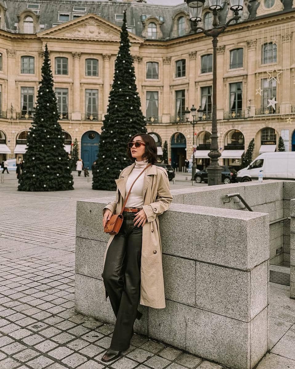 mix and match leather outfit ala Febby Rastanty 