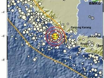 Grafik visual aktivitas gempa magnitudo 2.7. 
