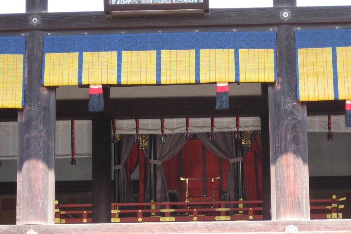 Aula upacara Shishinden di Istana Kekaisaran Kyoto di Jepang Barat