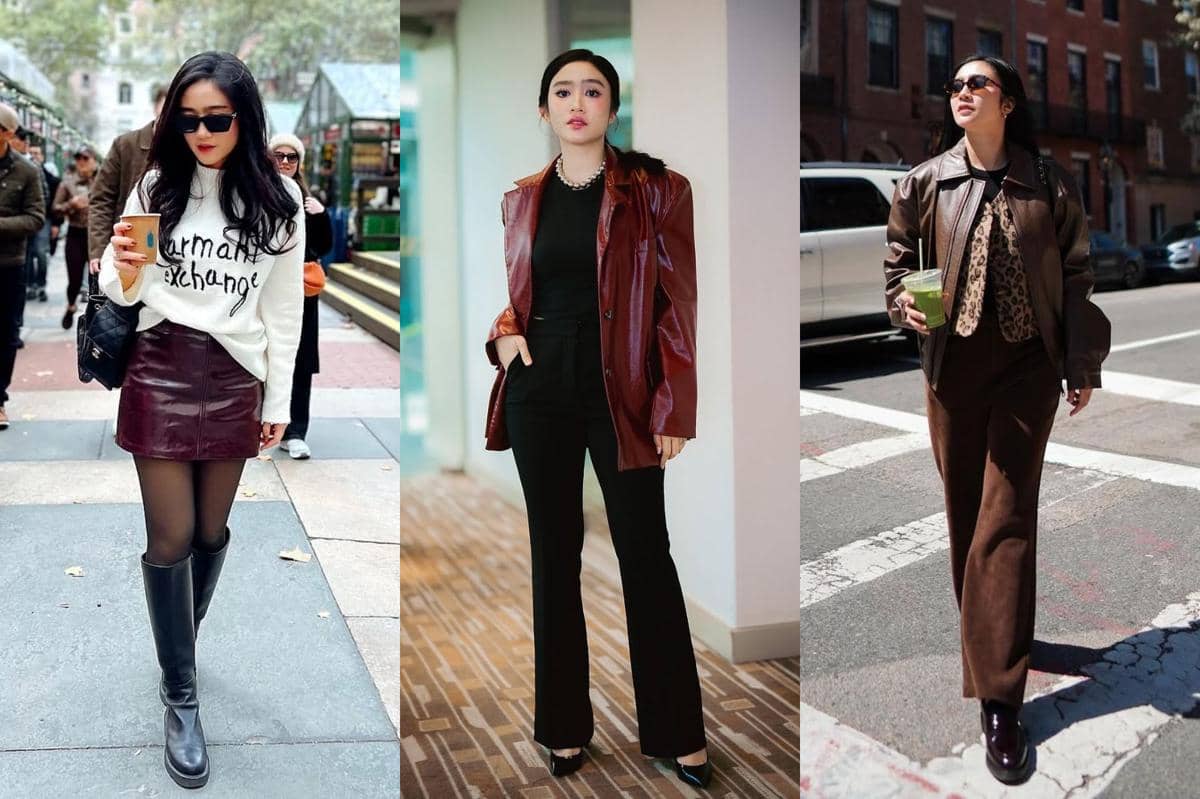 7 Mix and Match Leather Outfit ala Febby Rastanty, Rok hingga Jaket