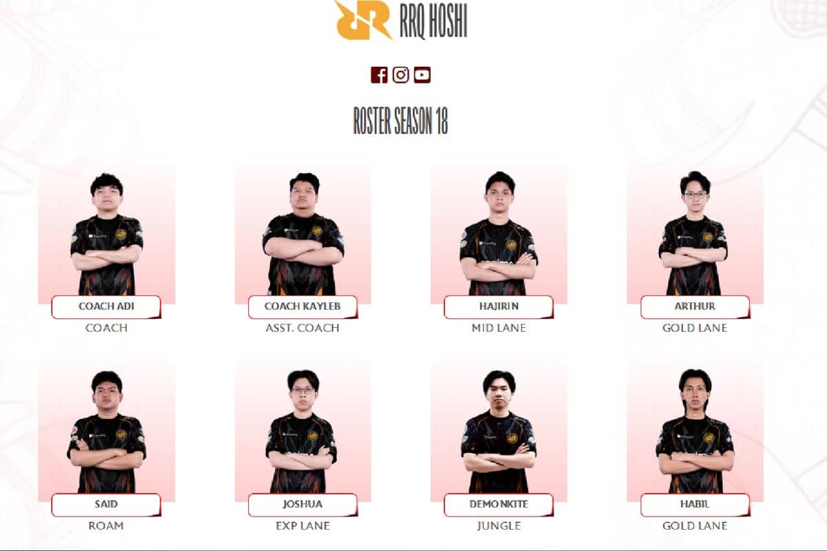 roster RRQ di MPL ID S18, lagi-lagi role intinya dirombak