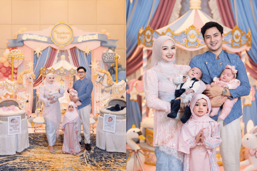Gaya Nanda Arsyinta di Akikah Anak Kembarnya, Cute Feminin!