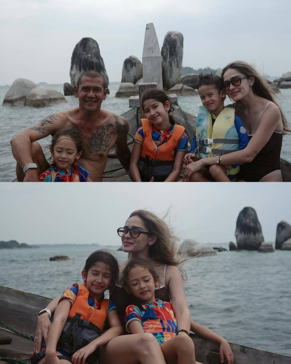 Keluarga Yasmine Wildblood liburan di Pulau Lengkuas, Belitung