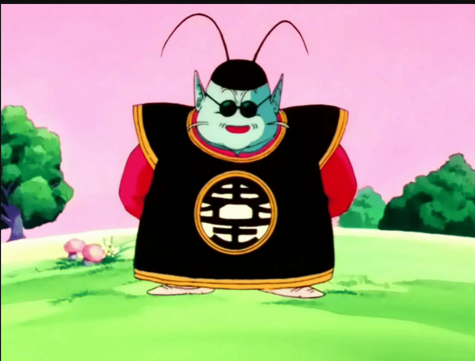 Ilustrasi Kaio, atau King Kai, karakter dari Dragon Ball Z, dalam dokumentasi resmi Akira Toriyama dan Shueisha.