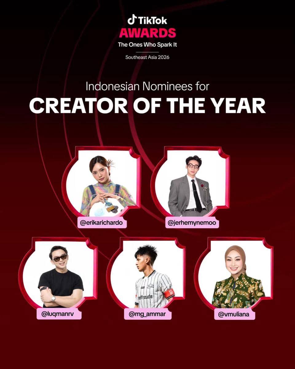 Poster nominasi TikTok Awards Southeast Asia 2026 yang diunggah melalui akun Instagram TikTok Indonesia.