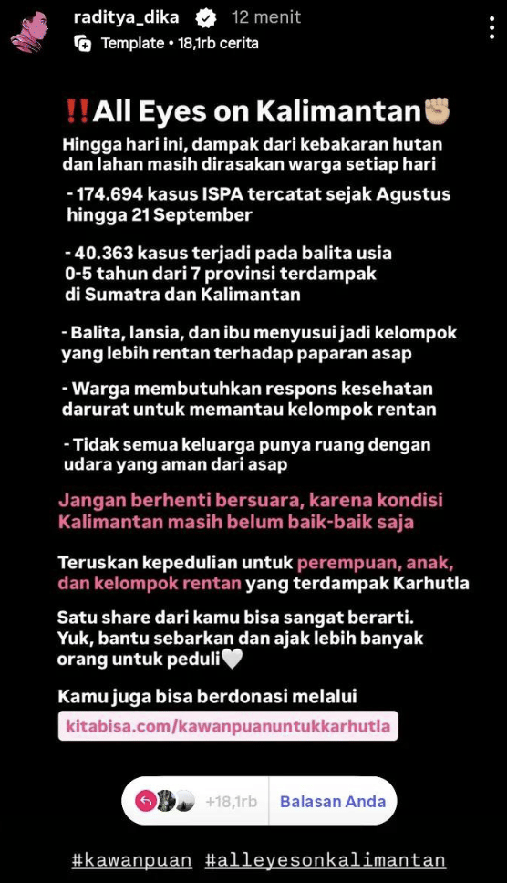 artis yang speak up soal karhutla