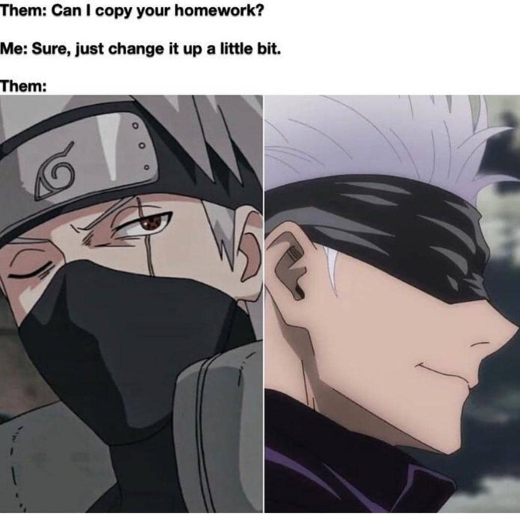 meme Gojo nyasar ke dunia Naruto