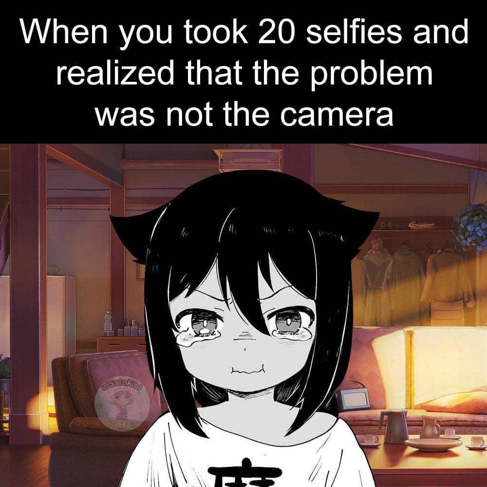 meme anime tentang selfie