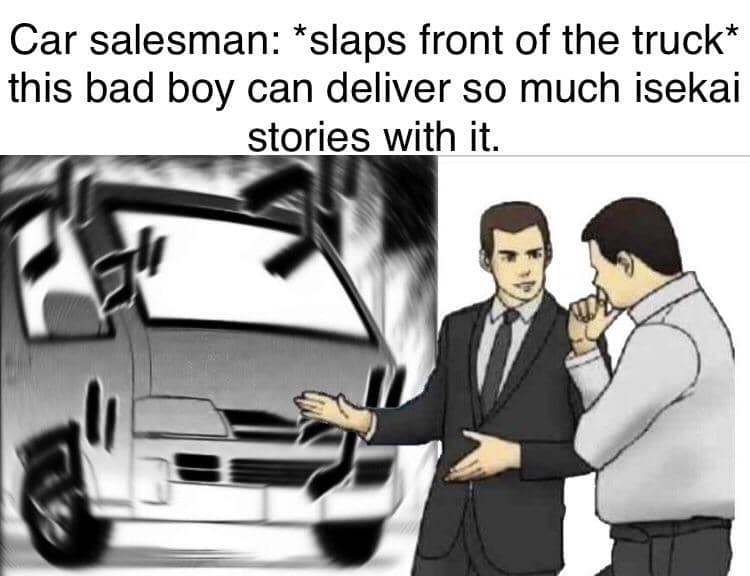 meme anime tentang salesman