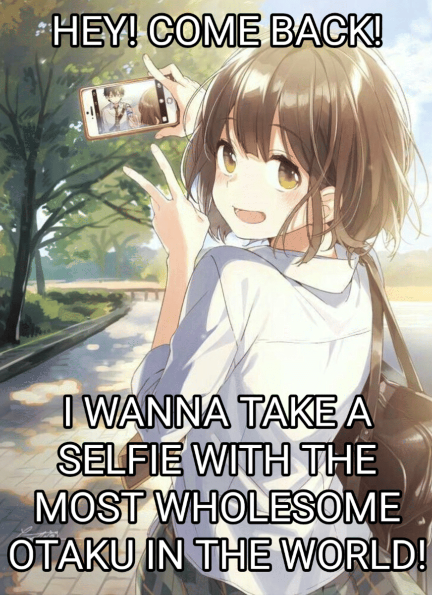 meme anime tentang selfie