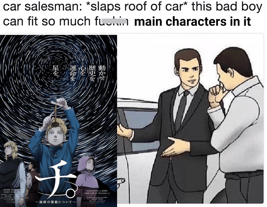 meme anime tentang salesman