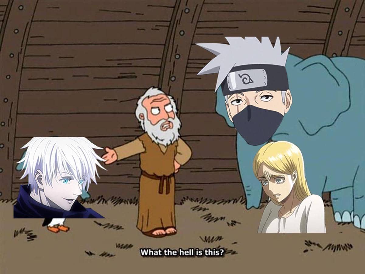 meme Gojo nyasar ke dunia Naruto