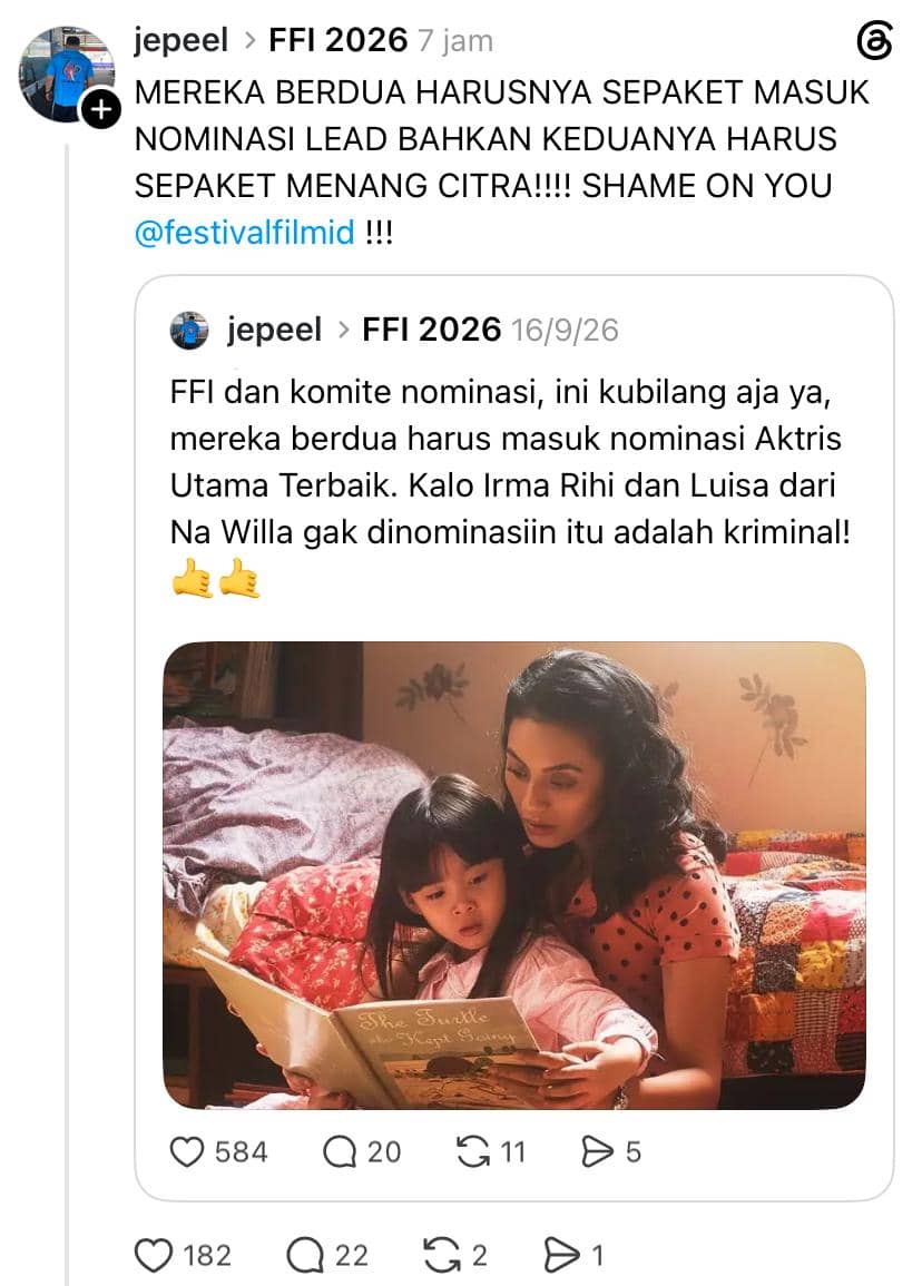 Tangkapan layar postingan dari akun @jepeel di platform Threads.com, sebagaimana tercantum dalam keterangan gambar.