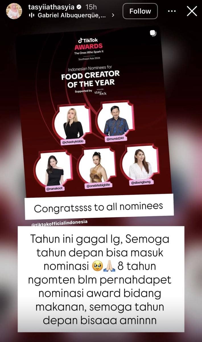 unggahan Story Instagram Tasyi Athasyia