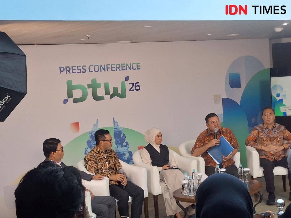 Konferensi pers Bali Tech Week di Kementerian Komunikasi dan Digital (Komdigi), Selasa (13/10/2026).