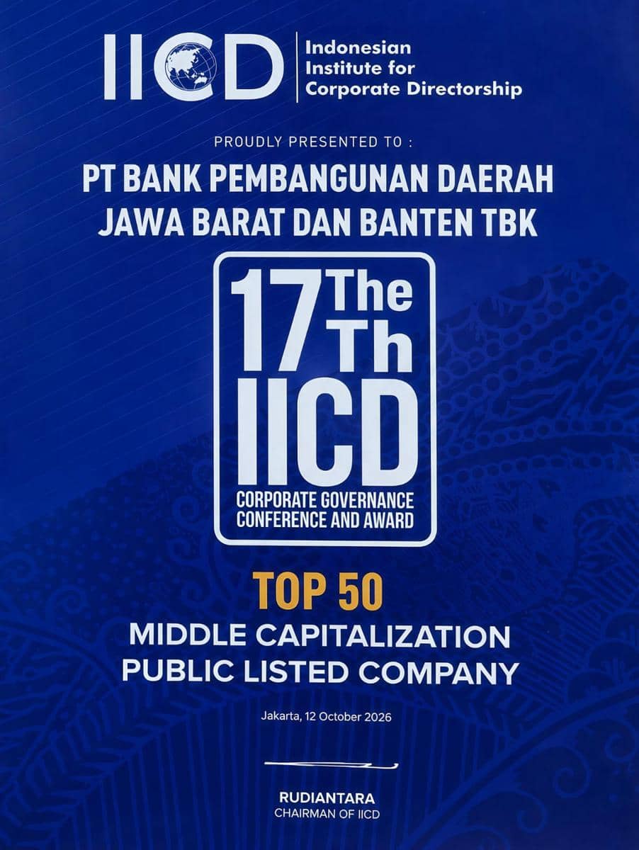 bank bjb Masuk Top 50 Emiten MidCap di IICD CG Award 2026