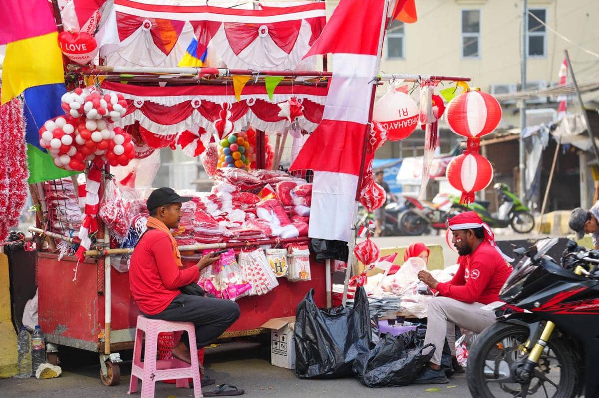 pedagang umbul-umbul