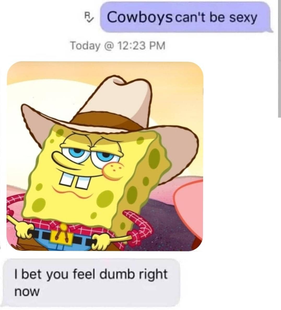 meme SpongeBob tentang koboi
