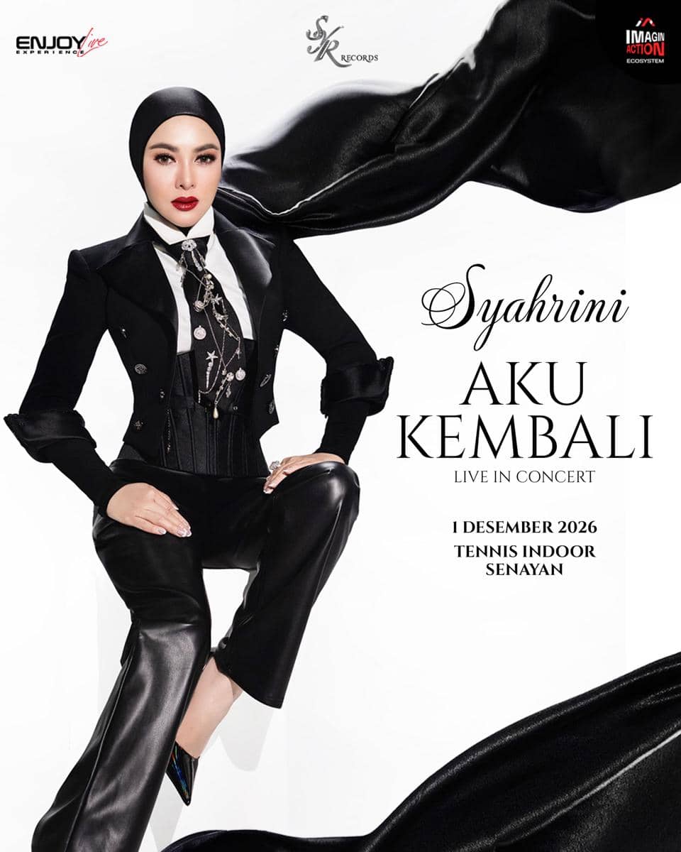 Poster promosi konser Syahrini dengan informasi jadwal pertunjukan dan harga tiket dari akun Instagram syr.records.