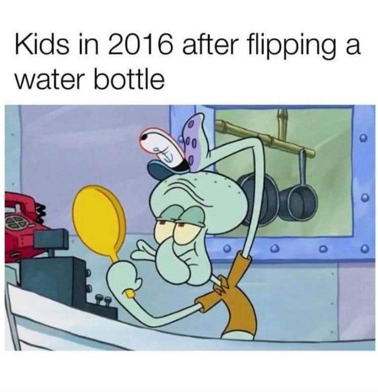 meme SpongeBob tentang botol minuman