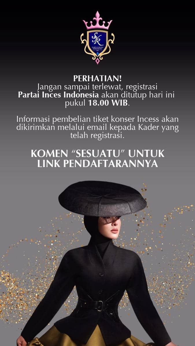 Potret Syahrini dari akun Instagram @princessyahrini sebagaimana tercantum dalam keterangan unggahan tersebut.