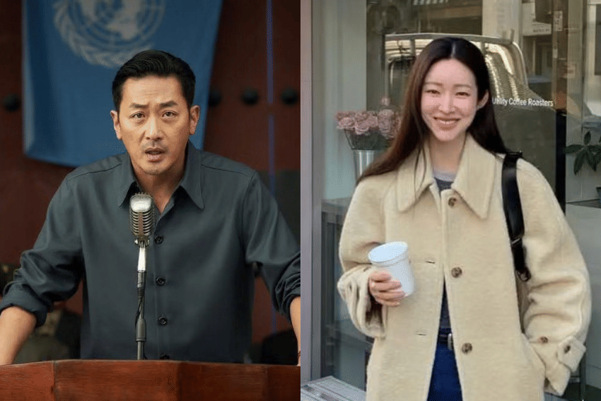 Kolase potret Ha Jung Woo dan Cha Jungwon dalam dua unggahan Instagram yang ditampilkan secara berdampingan.