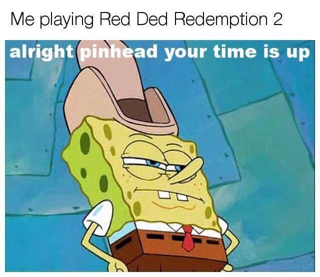 meme SpongeBob tentang koboi