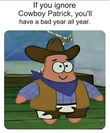 meme SpongeBob tentang koboi