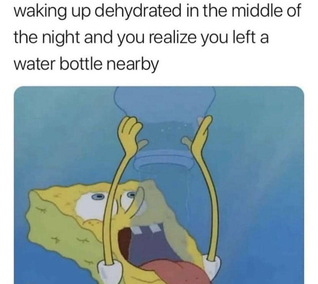 meme SpongeBob tentang botol minuman