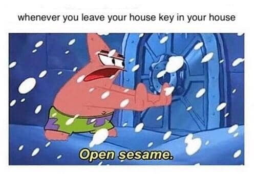 meme SpongeBob tentang kunci