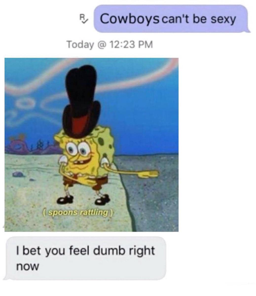 meme SpongeBob tentang koboi