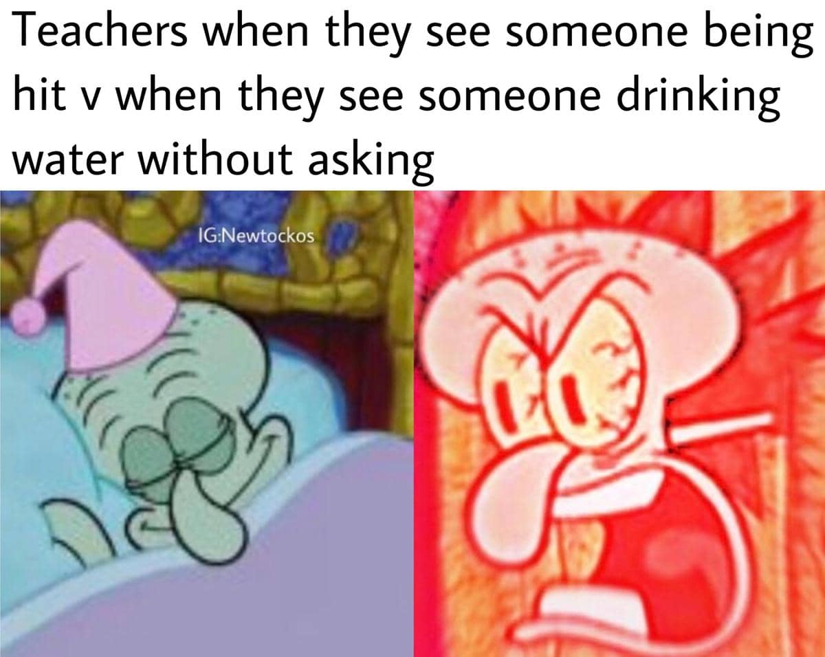 meme SpongeBob tentang botol minuman