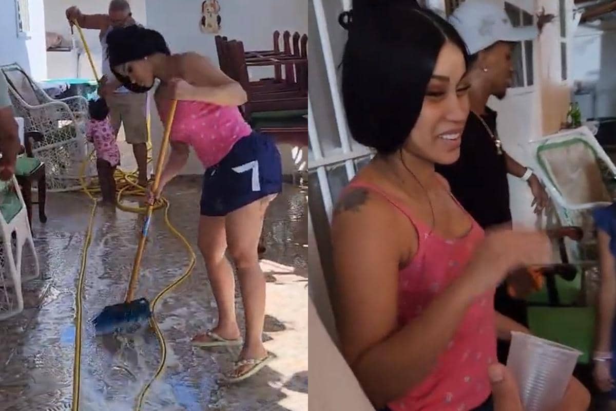 Cardi B Viral Waktu Mudik ke Rumah Nenek, Nyapu-Ngepel Sendiri