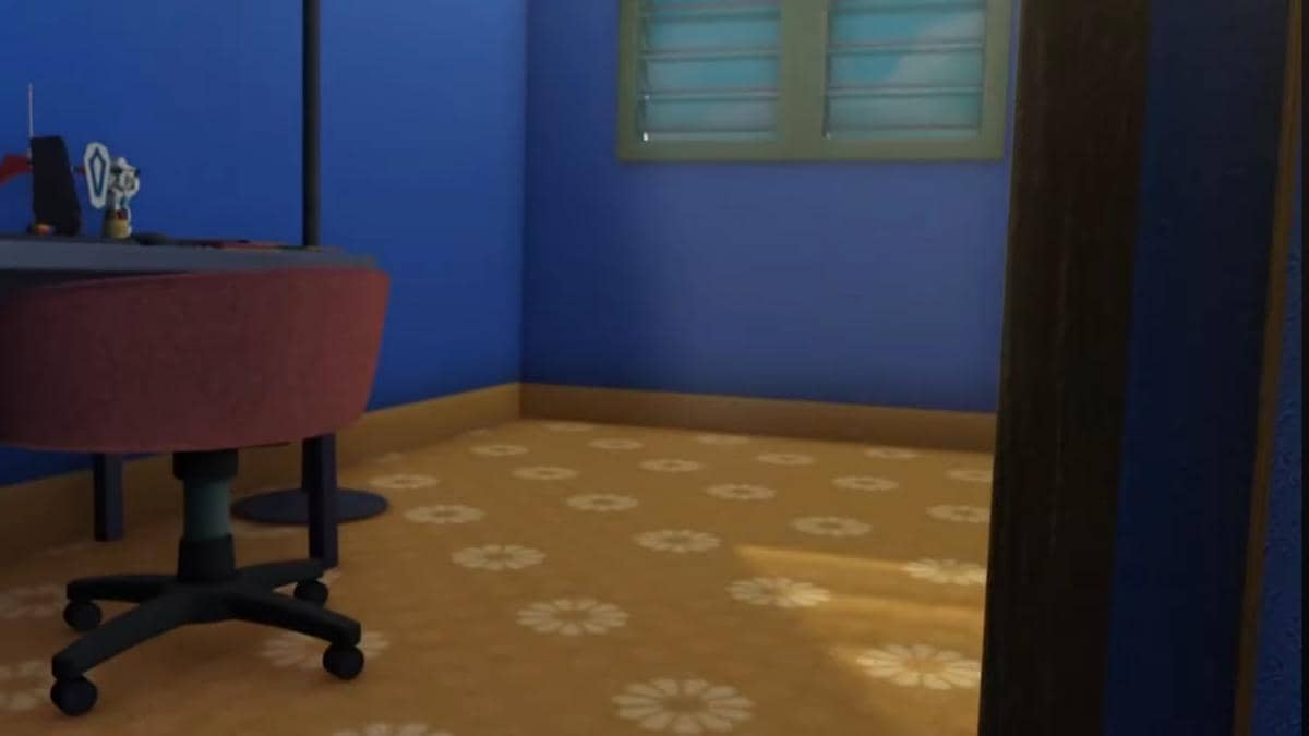 lantai kamar Ehsan dilapisi karpet warna oranye motif bunga