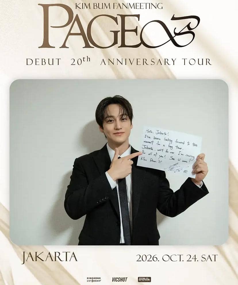 Kim Bum menghadiri fan meeting di Jakarta pada 2026 dalam unggahan Instagram With Us Indonesia bersama penggemar.