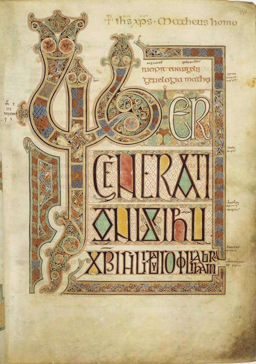 salah satu halaman Lindisfarne Gospels