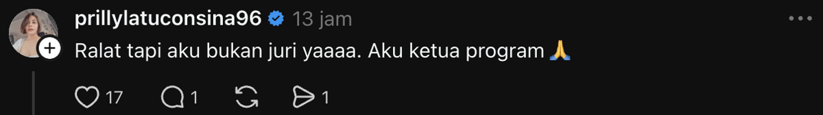 Tangkapan layar kolom komentar unggahan Instagram Arie Kriting tentang nominasi FFI 2026, berisi respons sejumlah artis.