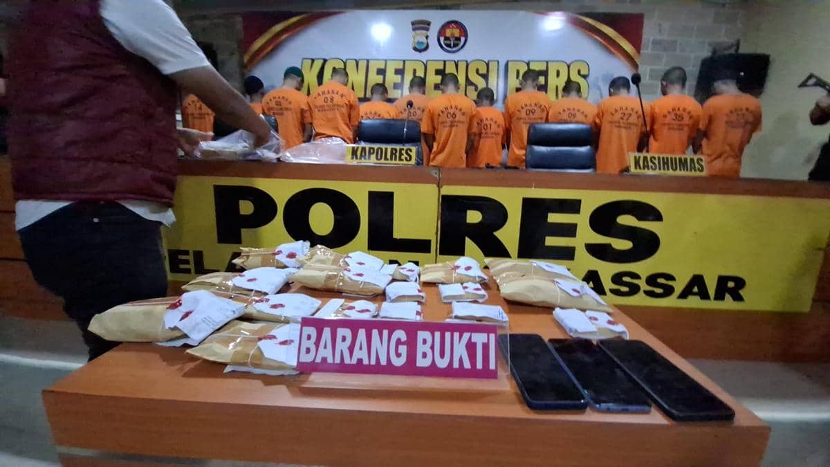 Polres Pelabuhan Makassar Ungkap 32 Kasus Narkoba, 54 Tersangka