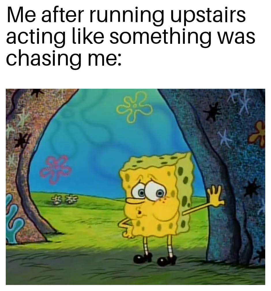 meme SpongeBob tentang lantai atas