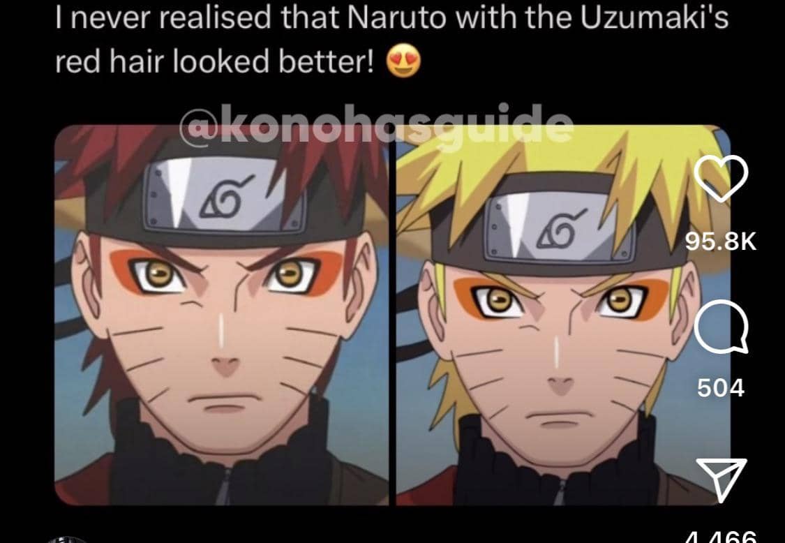 meme Naruto tentang rambut merah