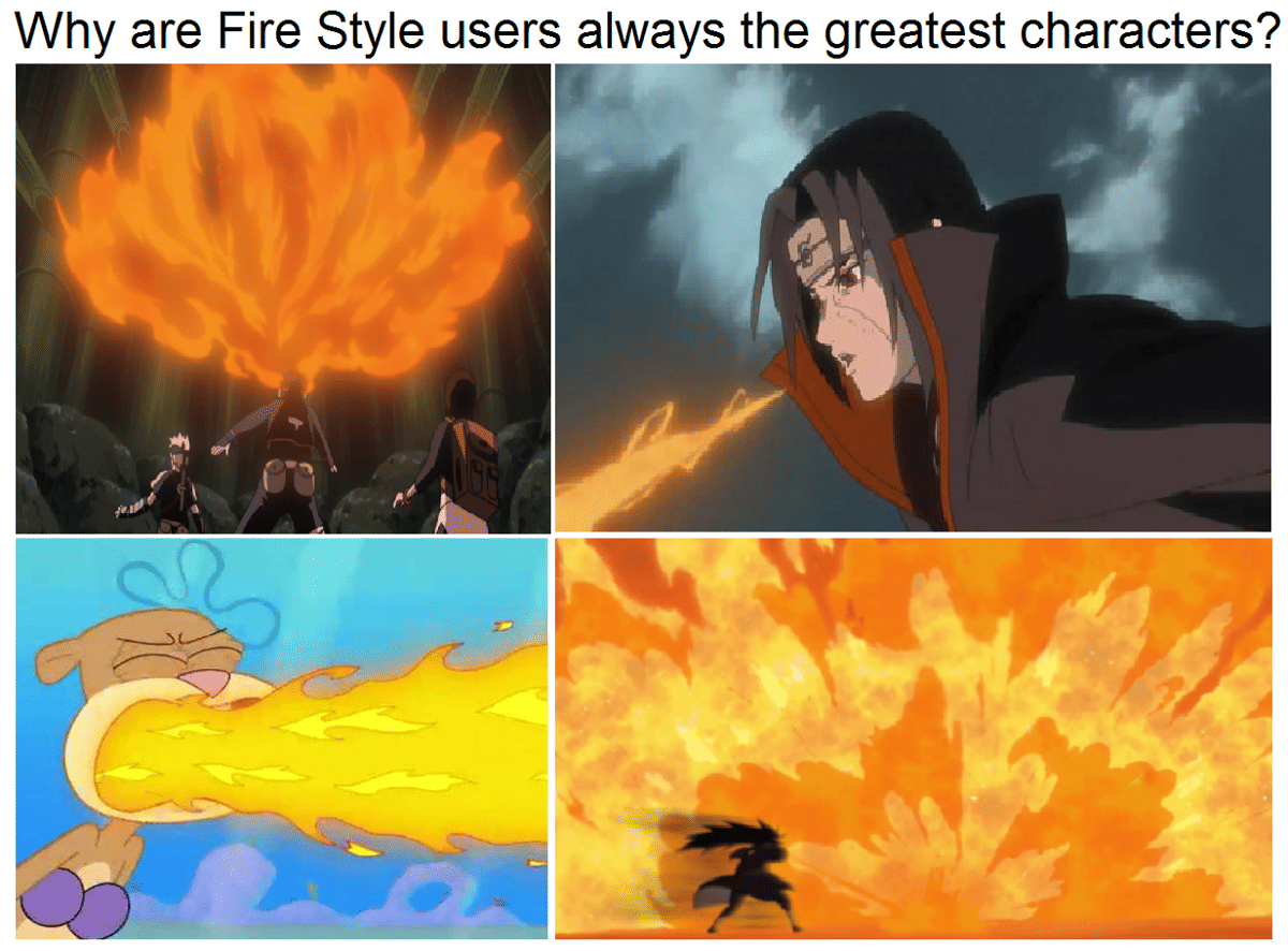 8 Meme Naruto tentang Elemen Api, kok Jarang Dipakai?