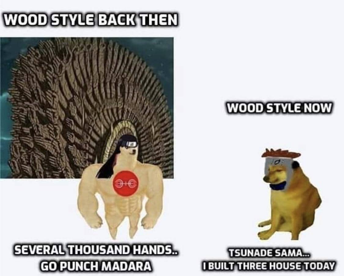 meme Naruto tentang elemen kayu